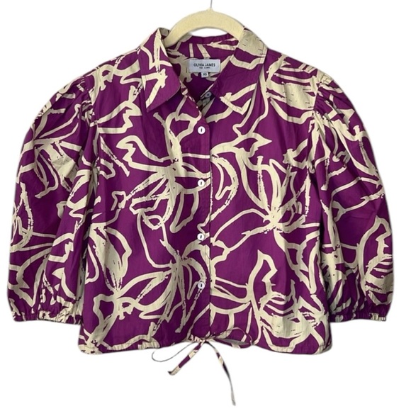 Olivia James The Label Purple Swirl Crop Top And Pant Set Size XS/S - Picture 2 of 15